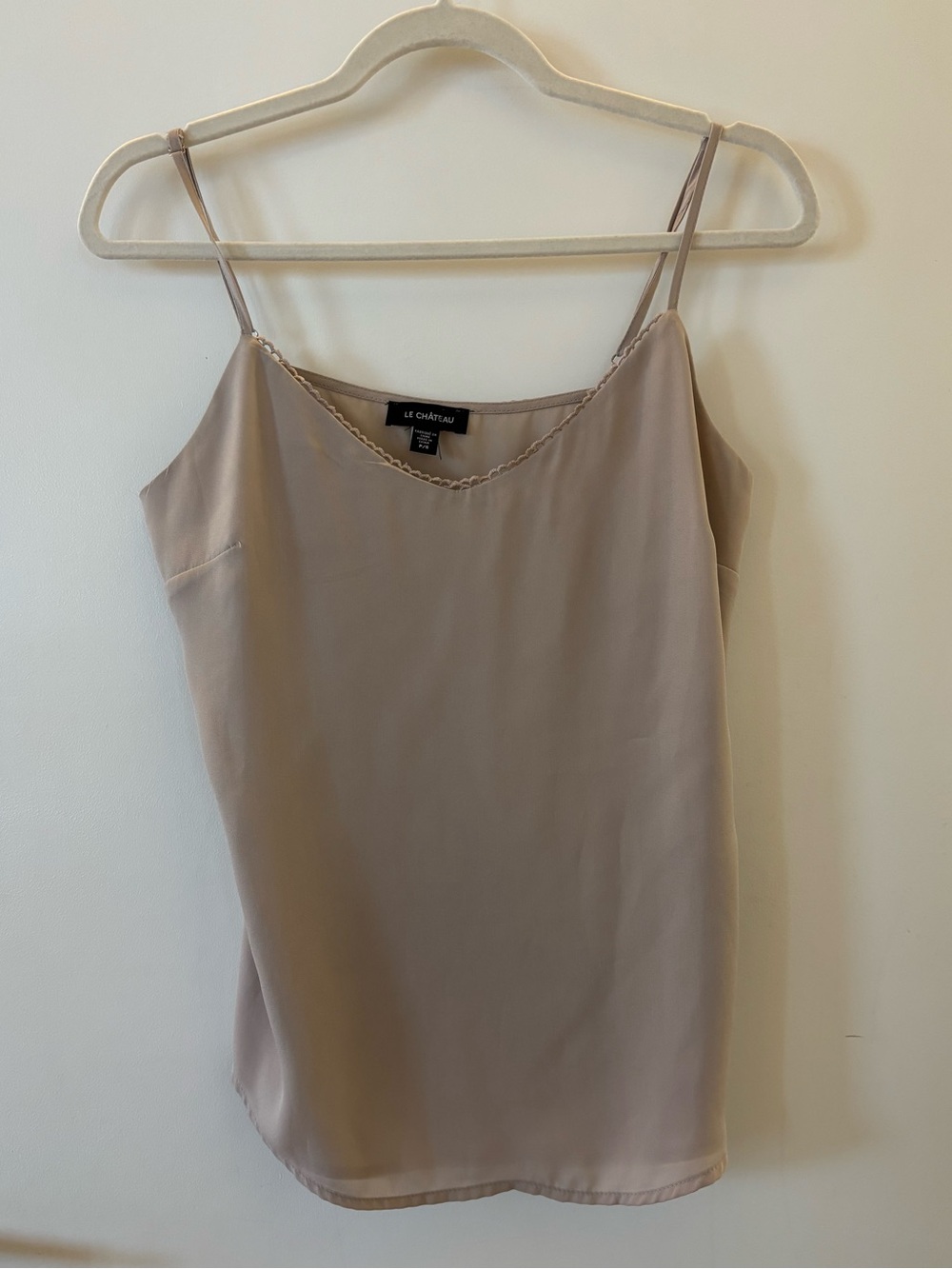 Le Château Taupe Satin Cami Camisole Top Size S